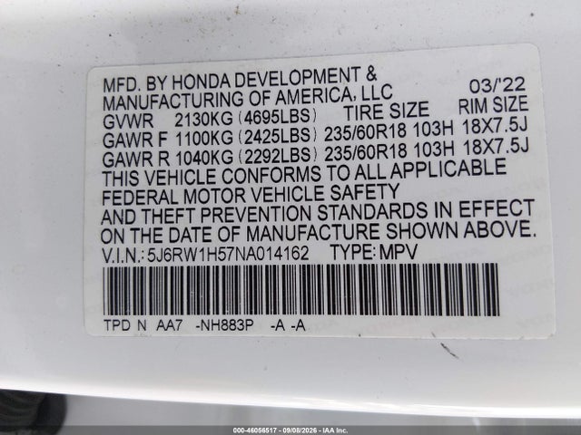 2022 HONDA CR-V 2WD EX 9