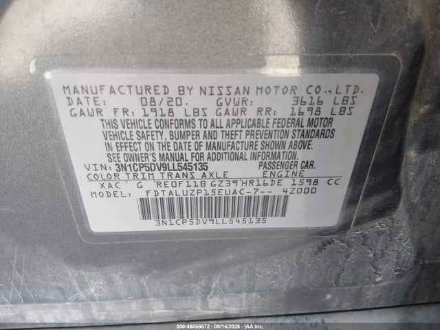 2020 NISSAN KICKS SR XTRONIC CVT 9