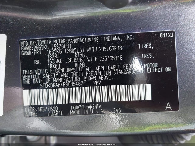 2023 TOYOTA HIGHLANDER LE 9