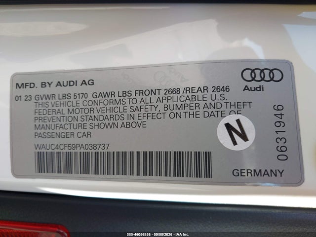 2023 AUDI S5 SPORTBACK PREMIUM PLUS TFSI QUATTRO TIPTRONIC 9