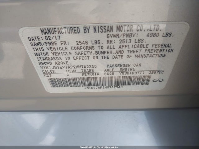 2017 INFINITI Q50 3.0T SIGNATURE EDITION 9