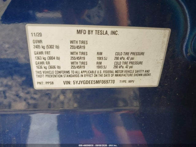 2021 TESLA MODEL Y LONG RANGE DUAL MOTOR ALL-WHEEL DRIVE 9