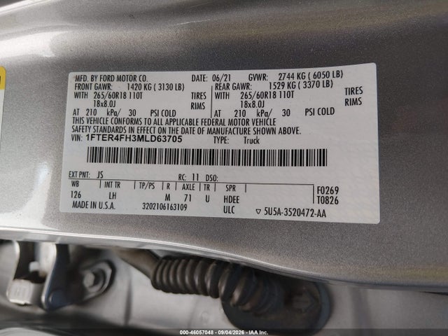 2021 FORD RANGER XL 9
