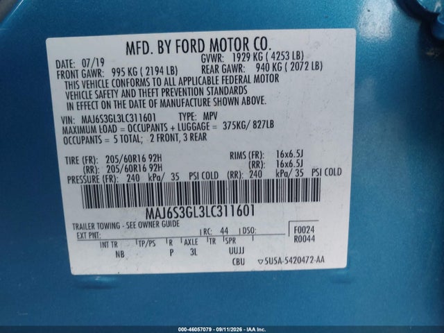 2020 FORD ECOSPORT SE 9
