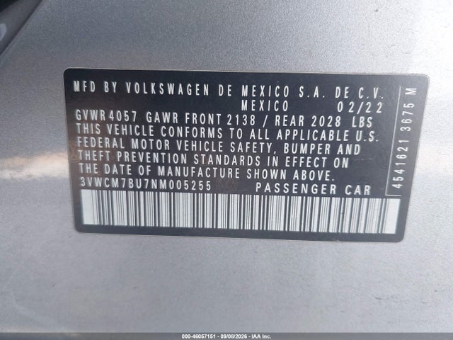 2022 VOLKSWAGEN JETTA 1.5T S 9