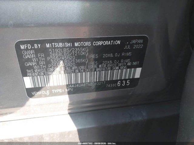 2022 MITSUBISHI OUTLANDER BLACK EDITION S-AWC/SE 2.5 S-AWC/SE LAUNCH EDITION S-AWC 9