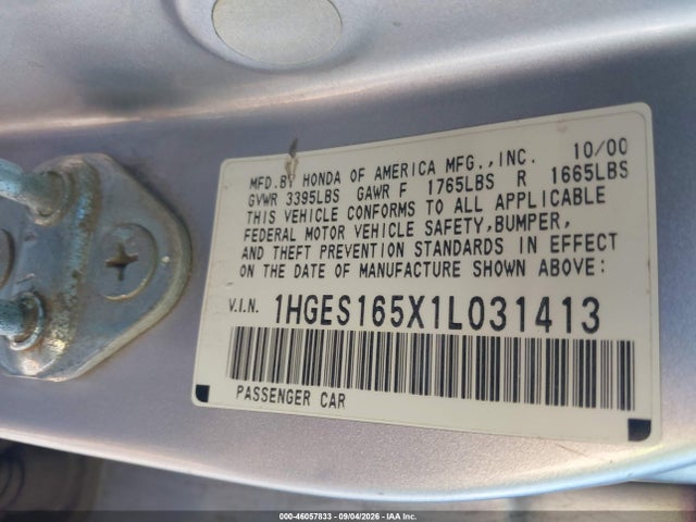 2001 Honda CIVIC LX 照片 9