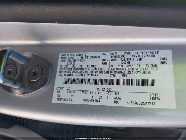2020 FORD ESCAPE S 9