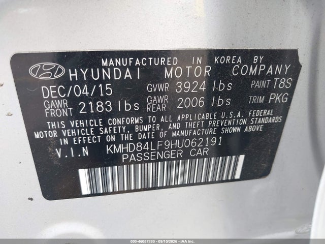 2017 HYUNDAI ELANTRA SE 9