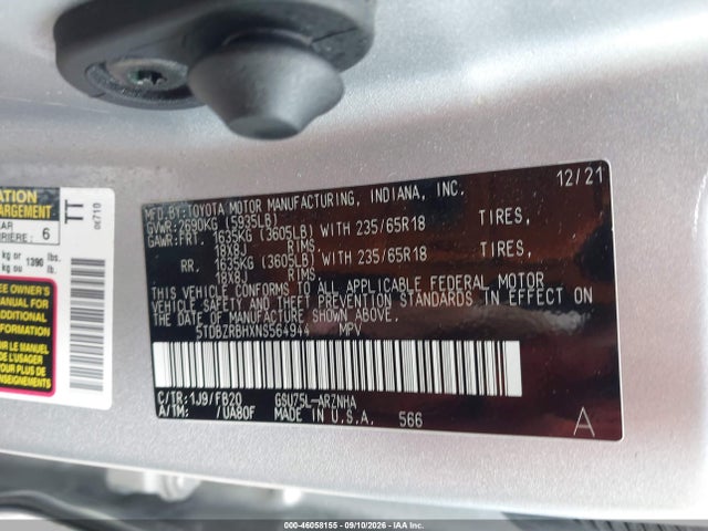 2022 TOYOTA HIGHLANDER LE 9