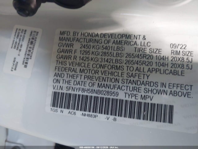 2022 HONDA PASSPORT AWD EX-L 9