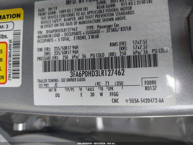 2020 FORD FUSION SE FWD SE 9