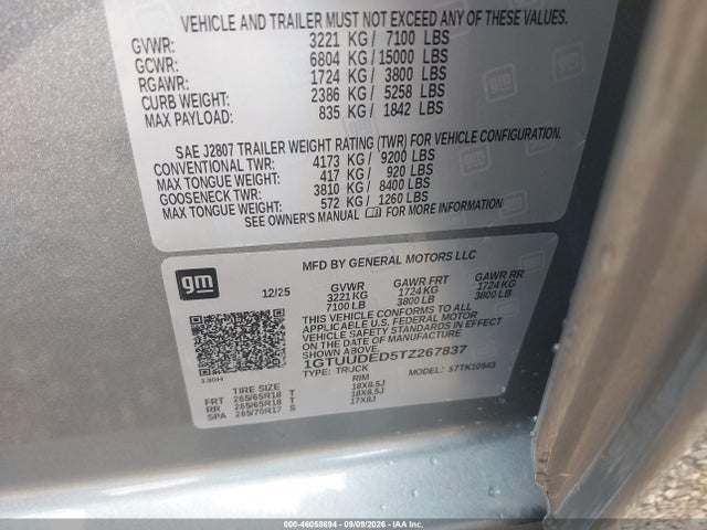 2026 GMC SIERRA 1500 , SHORT BED, SLT, 4WD 9