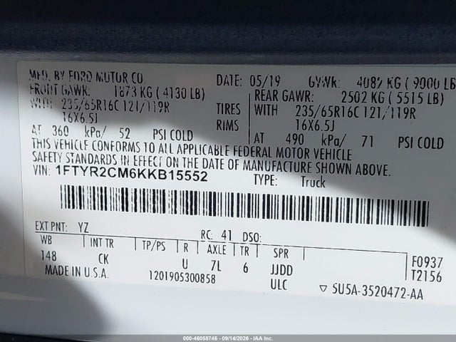 2019 FORD TRANSIT-250 9