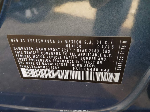 2017 Volkswagen JETTA 1.8T SEL 照片 9
