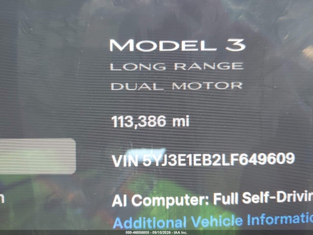 2020 TESLA MODEL 3 LONG RANGE DUAL MOTOR ALL-WHEEL DRIVE 15