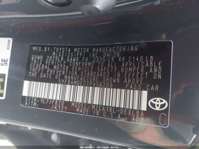2026 TOYOTA COROLLA LE 9
