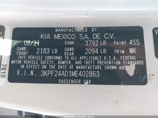 2021 KIA FORTE LXS 9