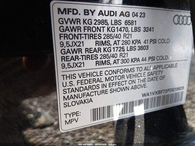 2023 AUDI Q7 PRESTIGE 55 TFSI QUATTRO TIPTRONIC 9