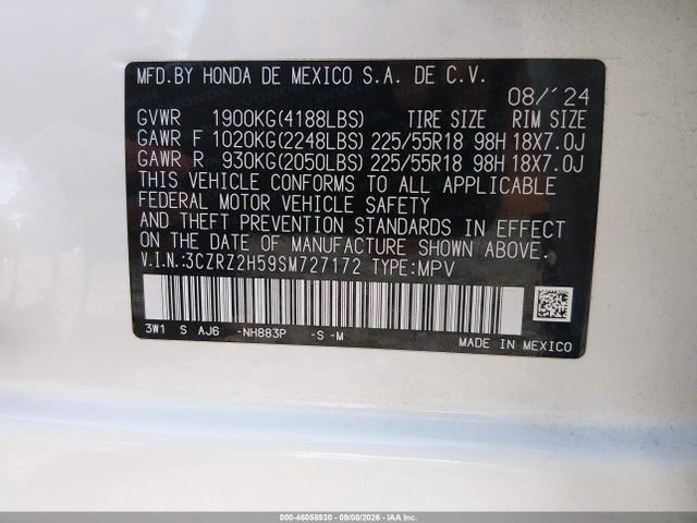 2025 HONDA HR-V AWD SPORT 9
