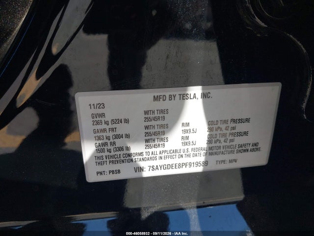 2023 TESLA MODEL Y AWD/LONG RANGE DUAL MOTOR ALL-WHEEL DRIVE 9