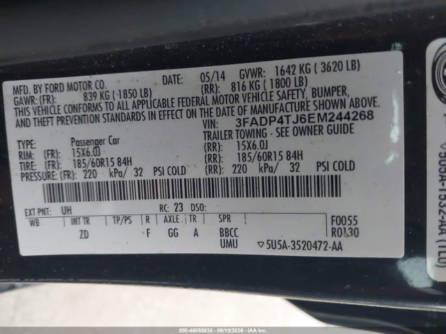 2014 FORD FIESTA S 照片 8