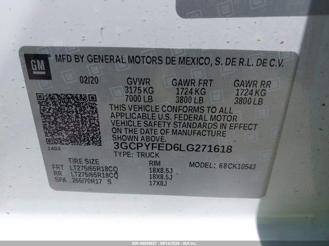 2020 CHEVROLET SILVERADO 1500 4WD SHORT BED LT TRAIL BOSS 9