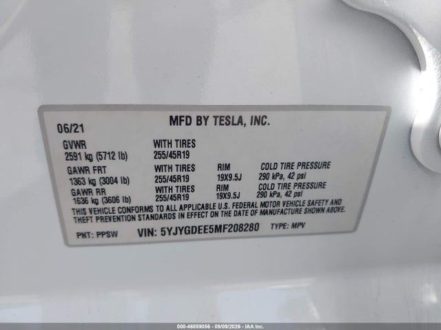 2021 TESLA MODEL Y LONG RANGE DUAL MOTOR ALL-WHEEL DRIVE 9