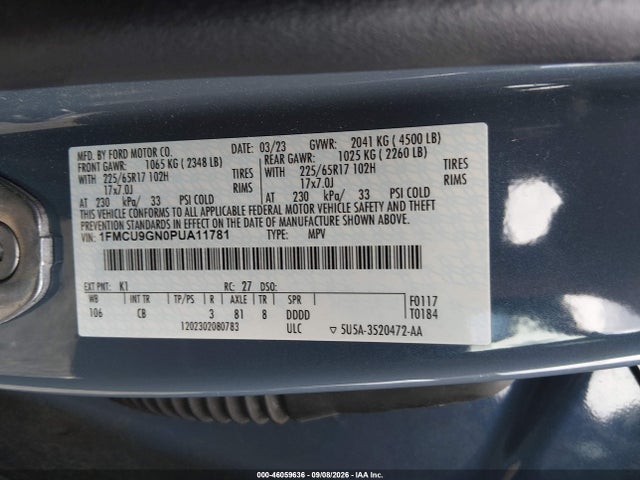 2023 FORD ESCAPE ACTIVE 9