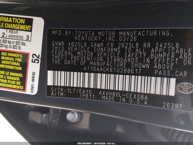 2026 TOYOTA CAMRY SE 9