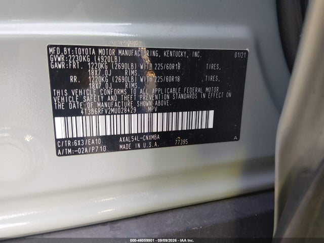 2021 TOYOTA RAV4 HYBRID XLE PREMIUM 9