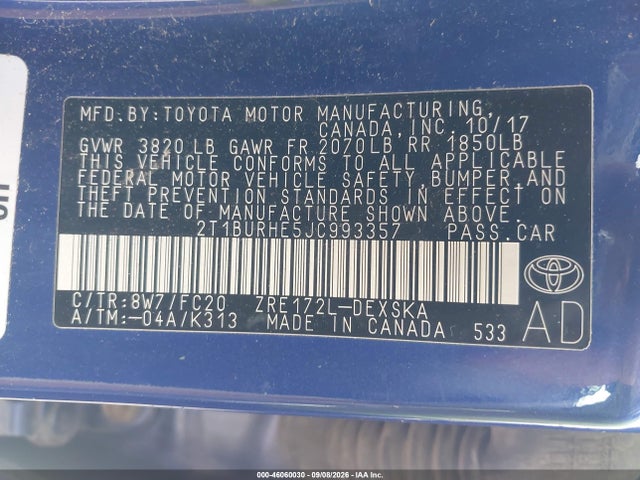 2018 TOYOTA COROLLA SE 9
