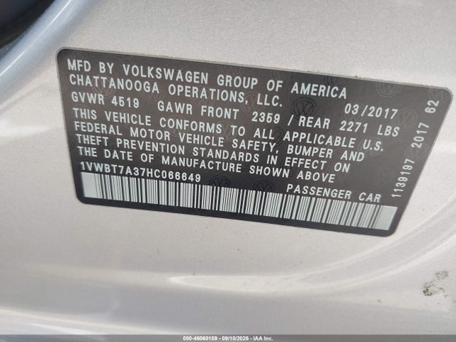 2017 VOLKSWAGEN PASSAT 1.8T SE 9