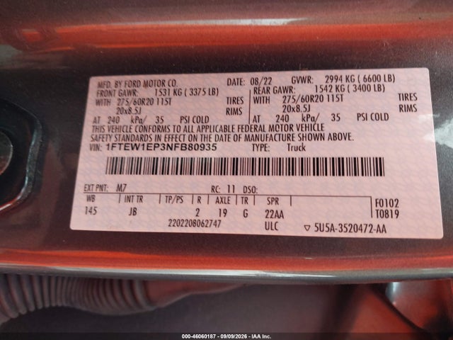 2022 FORD F-150 XL 9