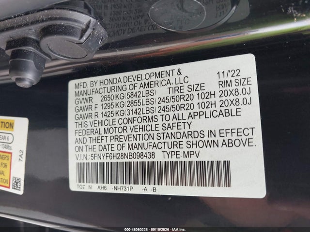 2022 HONDA PILOT AWD SPECIAL EDITION 9