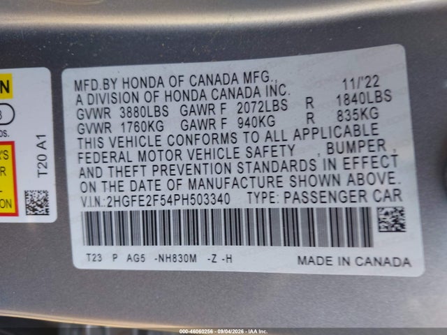 2023 HONDA CIVIC SPORT 9