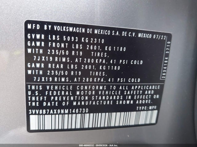 2022 VOLKSWAGEN TIGUAN 2.0T SE R-LINE BLACK 9