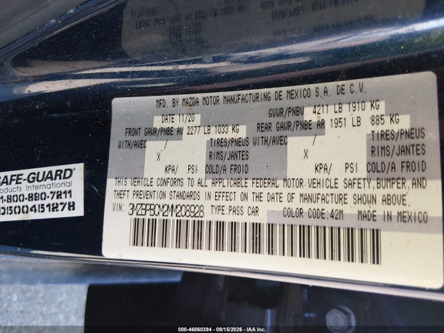 2021 MAZDA MAZDA3 PREFERRED 9