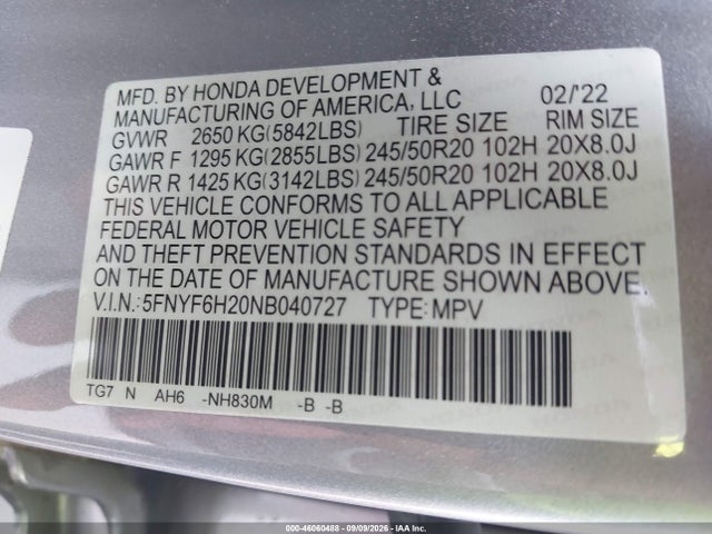 2022 HONDA PILOT AWD SPECIAL EDITION 9