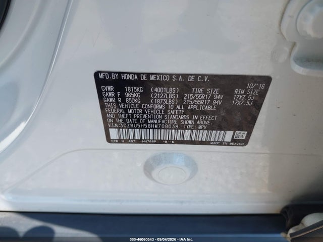 2017 HONDA HR-V EX 9