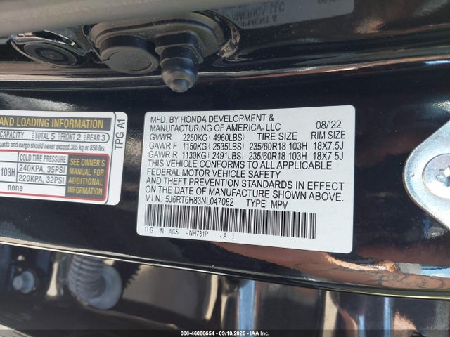 2022 HONDA CR-V HYBRID EX-L 9