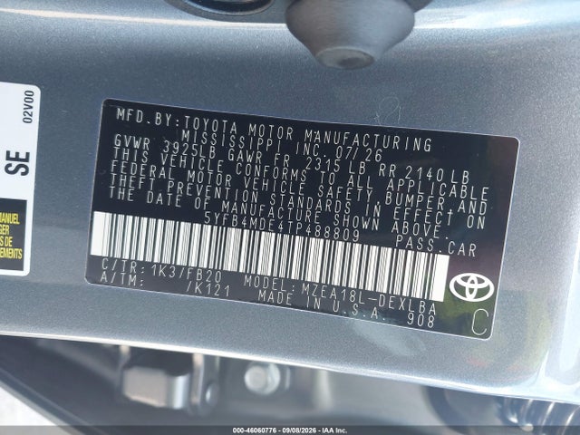 2026 TOYOTA COROLLA LE 9