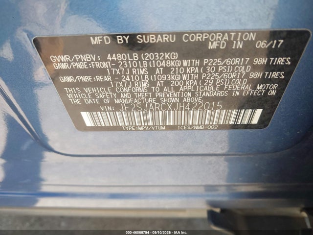 2018 SUBARU FORESTER 2.5I LIMITED 9
