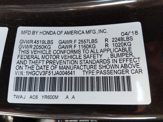 2018 HONDA ACCORD HYBRID EX-L 9