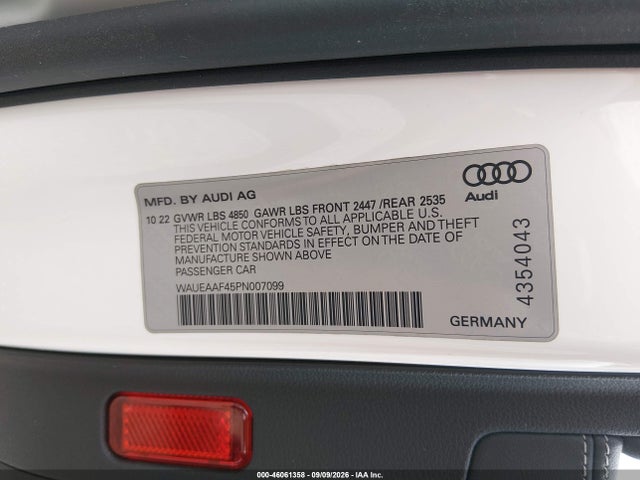 2023 AUDI A4 PREMIUM PLUS 45 TFSI S LINE QUATTRO S TRONIC 9