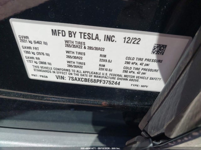 2023 TESLA MODEL X PLAID TRI MOTOR ALL-WHEEL DRIVE 9