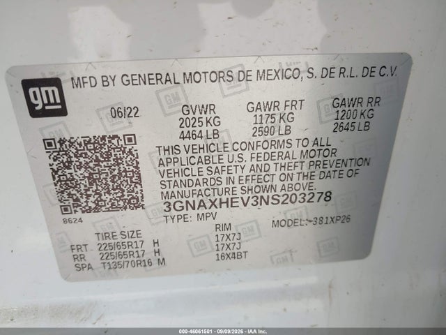 2022 CHEVROLET EQUINOX FWD LS 9