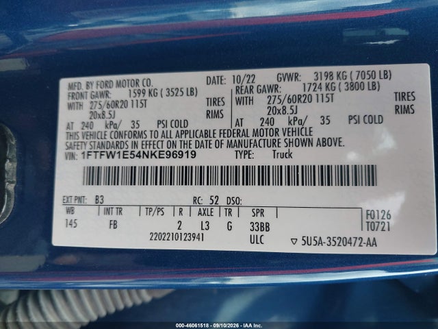 2022 FORD F-150 XLT 9