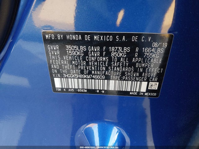 2019 HONDA FIT EX 9