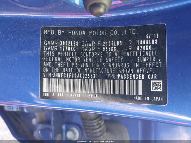 2018 HONDA CIVIC EX-T 9